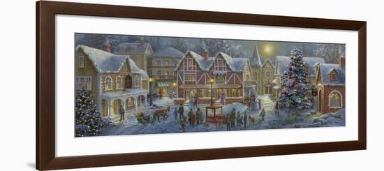 Christmas Village Panoramic-Nicky Boehme-Framed Giclee Print