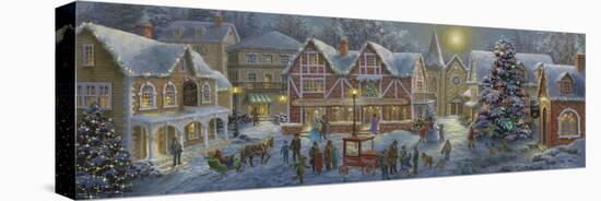 Christmas Village Panoramic-Nicky Boehme-Stretched Canvas
