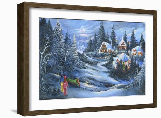 Christmas Village-Bonnie B Cook-Framed Giclee Print