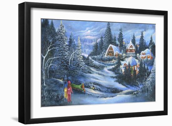 Christmas Village-Bonnie B Cook-Framed Giclee Print