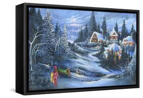 Christmas Village-Bonnie B Cook-Framed Stretched Canvas