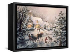 Christmas Visit-Nicky Boehme-Framed Stretched Canvas