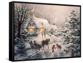 Christmas Visit-Nicky Boehme-Framed Stretched Canvas