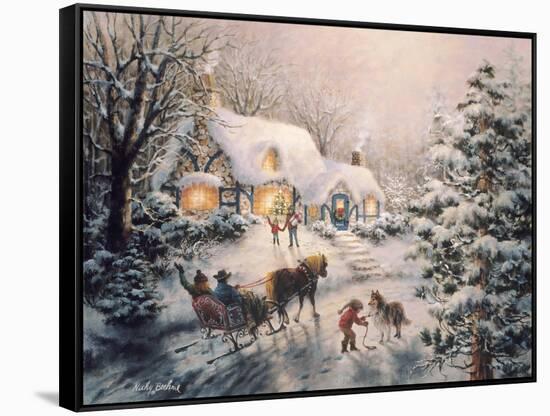 Christmas Visit-Nicky Boehme-Framed Stretched Canvas