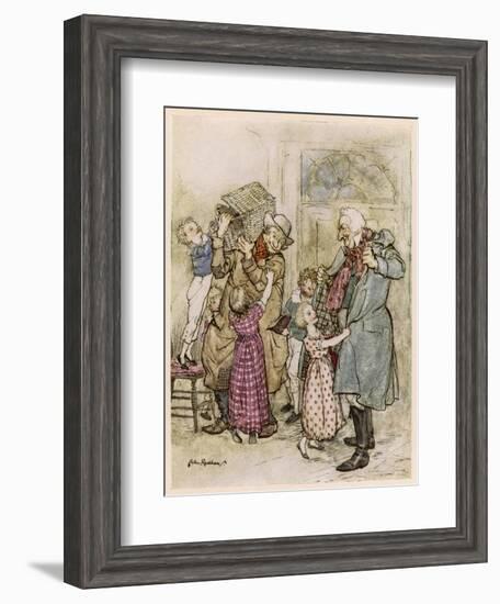 Christmas Visitors-Arthur Rackham-Framed Art Print