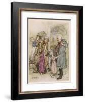 Christmas Visitors-Arthur Rackham-Framed Art Print