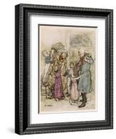 Christmas Visitors-Arthur Rackham-Framed Art Print