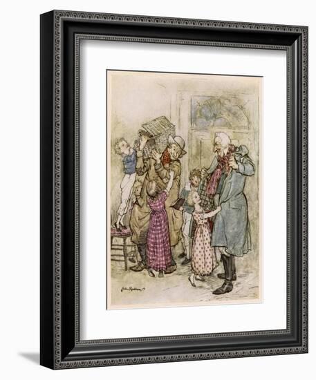 Christmas Visitors-Arthur Rackham-Framed Art Print