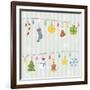 Christmas with Decorations with Gray Background-null-Framed Giclee Print