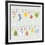 Christmas with Decorations with Gray Background-null-Framed Giclee Print