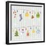 Christmas with Decorations with Gray Background-null-Framed Giclee Print