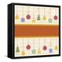 Christmas with Orange Line and Decorations-null-Framed Stretched Canvas