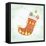 Christmas with Red Sock and Decorations-null-Framed Stretched Canvas