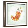 Christmas with Red Sock and Decorations-null-Framed Giclee Print