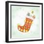 Christmas with Red Sock and Decorations-null-Framed Giclee Print