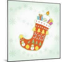 Christmas with Red Sock and Decorations-null-Mounted Giclee Print