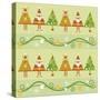 Christmas with Santa, Rudolph Trees-null-Stretched Canvas