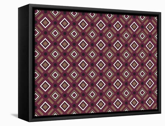 Christmas Wrap 1 Burg Diamonds-Joanne Paynter Design-Framed Stretched Canvas