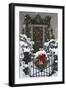 Christmas wreaths and a rare holiday snow, Huntsville, Alabama-William Sutton-Framed Photographic Print