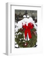 Christmas wreaths and a rare holiday snow, Huntsville, Alabama-William Sutton-Framed Photographic Print