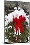 Christmas wreaths and a rare holiday snow, Huntsville, Alabama-William Sutton-Mounted Photographic Print