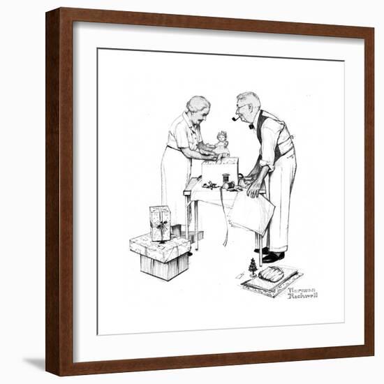 Christmas-Norman Rockwell-Framed Giclee Print