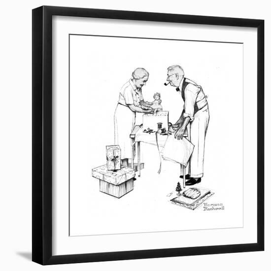 Christmas-Norman Rockwell-Framed Giclee Print