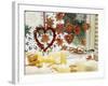 Christmassy Window Decorated with Biscuits and Candles-Linda Burgess-Framed Photographic Print