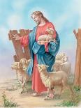 Jesus with a Herd of Sheep, Shepherd-Christo Monti-Giclee Print