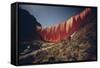 Christo's 400 Meter Six-Ton Orange Curtain across Rifle Gap in Colorado, Aug. 1972-null-Framed Stretched Canvas