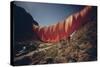Christo's 400 Meter Six-Ton Orange Curtain across Rifle Gap in Colorado, Aug. 1972-null-Stretched Canvas