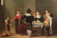 Elegant Company Playing the Game of La Main Chaude in an Interior-Christoffel Jacobsz Van Der Lamen-Giclee Print