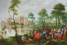 Picnic in a Park-Christoffel Jacobsz Van Der Lamen-Framed Stretched Canvas