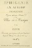 Title Page of Score for Orpheus and Eurydice, 1762-Christoph Willibald Gluck-Giclee Print