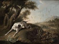 Paysage avec des chevreuils et un renard attaquant un faisan-Christophe Huet-Stretched Canvas