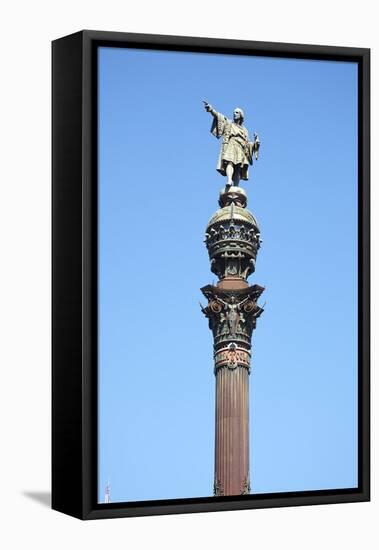 Christopher Colombus Monument, Barcelona, Spain-Mark Mawson-Framed Stretched Canvas