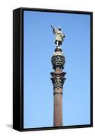 Christopher Colombus Monument, Barcelona, Spain-Mark Mawson-Framed Stretched Canvas