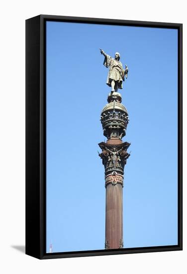 Christopher Colombus Monument, Barcelona, Spain-Mark Mawson-Framed Stretched Canvas