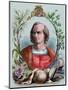 Christopher Columbus (1451-1506). Engraving. Colored.-Tarker-Mounted Giclee Print