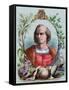 Christopher Columbus (1451-1506). Engraving. Colored.-Tarker-Framed Stretched Canvas