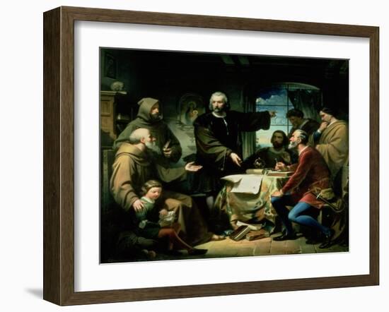 Christopher Columbus (1451-1506) in the Monastery of La Rabida, 1856-Eduardo Cano de la Peña-Framed Giclee Print