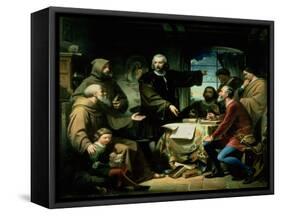 Christopher Columbus (1451-1506) in the Monastery of La Rabida, 1856-Eduardo Cano de la Peña-Framed Stretched Canvas