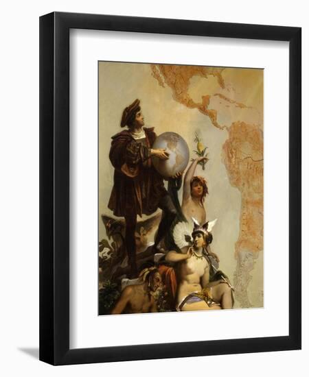 Christopher Columbus, 1451-1506 Italian Explorer, and the Discovery of America-Cesare Dell'acqua-Framed Giclee Print