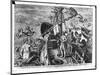 Christopher Columbus (1451-1506) on Board His Caravel, Discovering America-Jan van der Straet-Mounted Premium Giclee Print