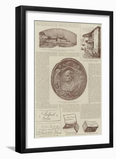 Christopher Columbus and the Fourth Centenary of the Discovery of America-null-Framed Giclee Print