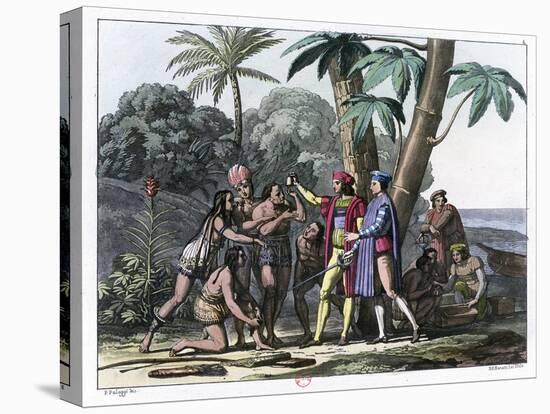 Christopher Columbus Arriving in the New World, 1492 (1817-182)-Bonatti-Stretched Canvas