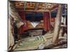 Christopher Columbus' Cabin on Santa Maria, Painting by Heliodoro Guillen Pedemonte (1863-1940)-null-Mounted Giclee Print