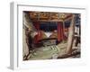 Christopher Columbus' Cabin on Santa Maria, Painting by Heliodoro Guillen Pedemonte (1863-1940)-null-Framed Giclee Print