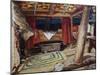 Christopher Columbus' Cabin on Santa Maria, Painting by Heliodoro Guillen Pedemonte (1863-1940)-null-Mounted Giclee Print