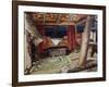 Christopher Columbus' Cabin on Santa Maria, Painting by Heliodoro Guillen Pedemonte (1863-1940)-null-Framed Giclee Print